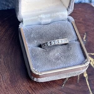 Vintage Cocktail Ring Size 7 1/4 With Cubic Zirconia and Sterling Silver